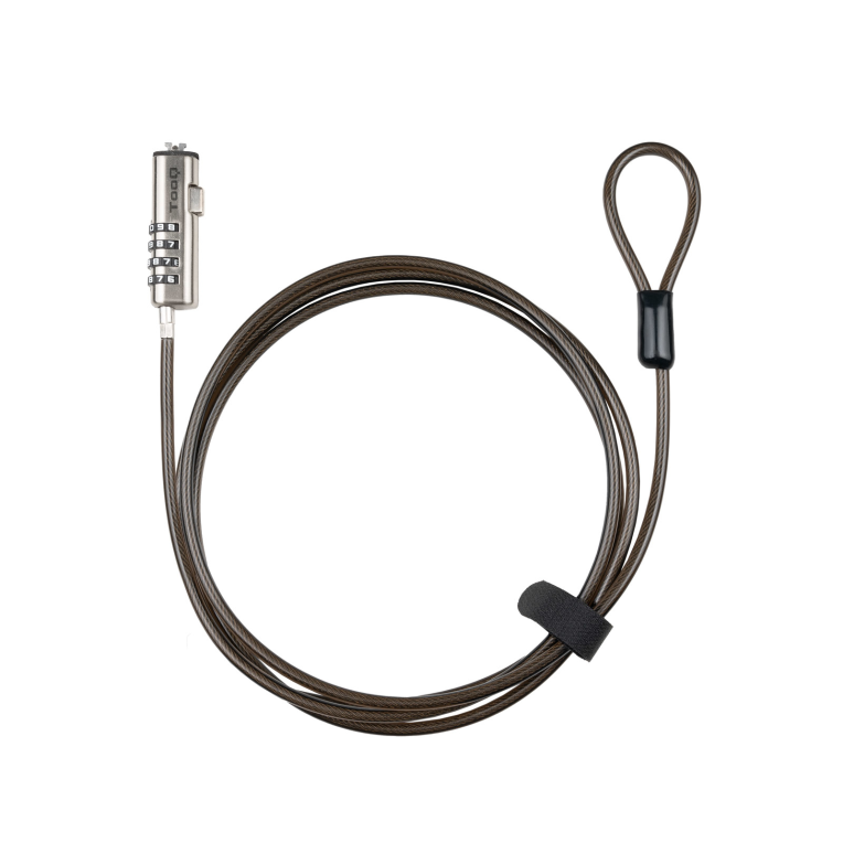TooQ Cable Seguridad Tipo NANO con Combinación 1.5m para Portátiles Gris Oscuro