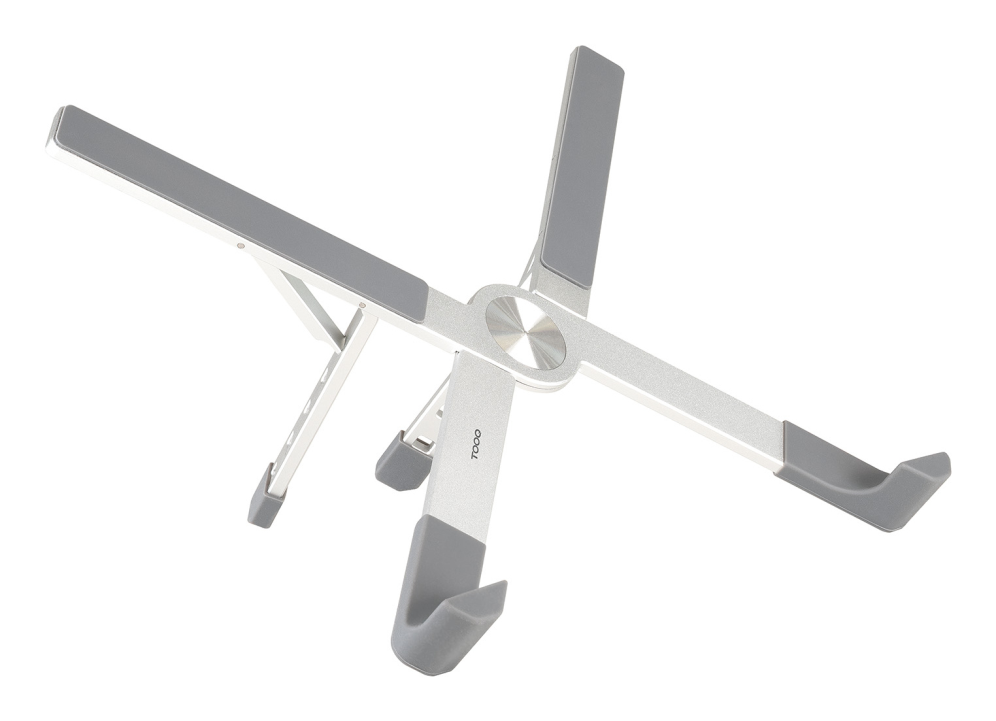 TooQ Soporte elevador plegable de aluminio para portátiles, Plata