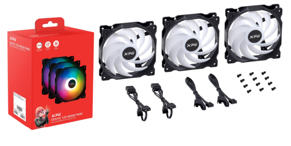 XPG VENTO 120 ARGB PWM Carcasa del ordenador Ventilador 12 cm 3 pieza(s)