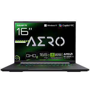 GIGABYTE AERO X16 2WH Portátil Gaming – 16“, 165Hz WQXGA, Ryzen AI 9 HX 370, GPU NVIDIA RTX 5070, 32GB DDR5 5200MHz, SSD Gen4 de 1TB, Win 11 Home, Garantía de 2 años, Dolby Atmos, AERO X16 2WHA3ESC64AH