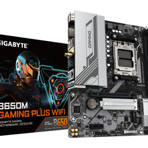 GIGABYTE B650M GAMING PLUS WIFI Placa base - Procesadores AMD Ryzen 9000, VRM de 5+2+2 fases, hasta 8000 MHz DDR5, 2xPCIe 4.0 M.2, LAN 2.5GbE, WIFI 6E, USB 3.2 Gen 1