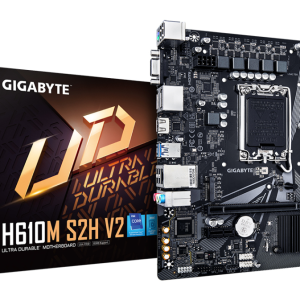 GIGABYTE H610M S2H V2 Placa base - Soporta CPUs Intel Core de 14ª generación, 4+1+1 Fases Híbridas VRM Digital, hasta 5600MHz DDR5, 1xPCIe 3.0 M.2, GbE LAN, USB 3.2 Gen 1