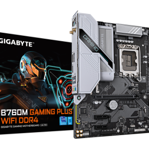 GIGABYTE B760M GAMING PLUS WIFI DDR4 Placa base - Compatible con procesadores Intel Core de 14ª generación, VRM de 4+1+1 fases, hasta 5333 MHz DDR4 (OC), 2xPCIe 4.0 M.2, Wi-Fi 6, LAN 1 GbE, USB 3.2 Gen 1