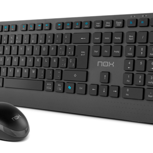 NOX NXLITEDUOSP teclado Ratón incluido Hogar RF Wireless + Bluetooth QWERTY Español Negro