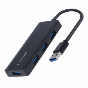 Gembird UHB-U3P4-03 base para portátil y replicador de puertos Alámbrico USB 3.2 Gen 1 (3.1 Gen 1) Type-A Negro