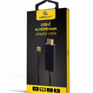 Gembird A-CM-HDMIM-02 adaptador de cable de vídeo 2 m USB Tipo C HDMI Negro
