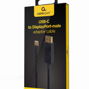 Gembird A-CM-DPM-01 adaptador de cable de vídeo 2 m USB Tipo C DisplayPort Negro