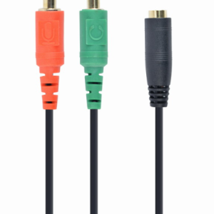 Gembird CCA-418 Cable Audio 0,2 m 3,5mm a 2x 3,5mm Negro Verde Rojo