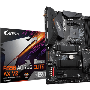 GIGABYTE B550 AORUS ELITE AX V2 Placa base - Procesadores AMD Ryzen 5000, VRM de 12+2 fases, hasta 4733 MHz DDR4, 1xPCIe 4.0 + 1xPCIe 3.0 M.2, Wi-Fi 6E, LAN 2.5GbE, USB 3.2 Gen 2