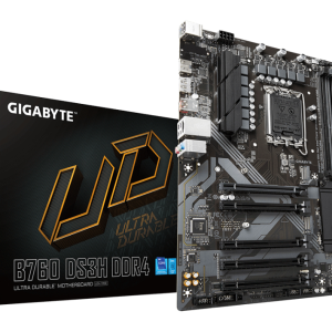 GIGABYTE B760 DS3H DDR4 Placa base - Soporta CPUs Intel Core de 14ª generación, VRM digital de 18+2+1 fases, hasta 5333MHz DDR4 (OC), 2xPCIe 4.0 M.2, LAN GbE, USB 3.2 Gen 2