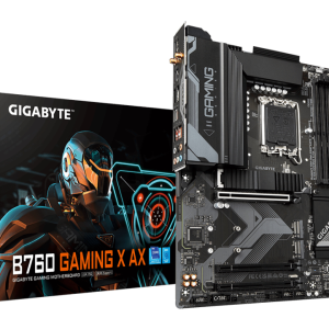 GIGABYTE B760 GAMING X AX Placa Base - Compatible con procesadores Intel Core de 14ª generación, VRM digital de 8+1+1 fases, hasta 7600MHz DDR5 (OC), 3x PCIe 4.0 M.2, Wi-Fi 6E, 2.5GbE LAN, USB 3.2 Gen 2