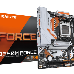 GIGABYTE B850M FORCE Placa Base – Compatible con procesadores AMD Ryzen serie 9000, VRM digital de 8+2+2 fases, hasta 9600 MHz DDR5 (OC), 1 x M.2 PCIe 5.0 + 2 x M.2 PCIe 4.0, LAN 2.5 GbE, USB 3.2 Gen 2