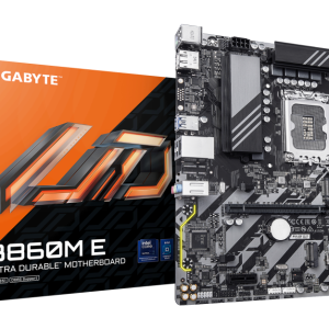 GIGABYTE B860M E Placa Base - Procesadores Intel Core Ultra Series, VRM de 4+1+2 fases, hasta 8800MHz DDR5 (O.C), 2xPCIe 4.0 M.2, LAN 1GbE, USB 3.2 Gen 1