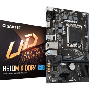 GIGABYTE H610M K DDR4 Placa base - Compatible con procesadores Intel Core 14th Gen CPUs, 3+1+1 Phases Hybrid Power Design, up to 3200MHz DDR4, 1xPCIe 3.0 M.2, GbE LAN, USB 3.2 Gen 1
