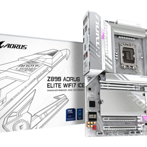 GIGABYTE Placa base Z890 AORUS ELITE WIFI7 ICE - Compatible con CPUs Intel Core Ultra (Serie 2), VRM de 16+1+2 fases, hasta 8800MHz DDR5 (OC), 1xPCIe 5.0 + 3xPCIe 4.0, Wi-Fi 7, LAN 2.5GbE, Thunderbolt 4