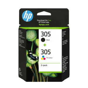 HP Paquete de 2 cartuchos de tinta original 305 tricolor y negro para impresoras HP