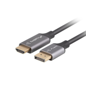 Lanberg CA-DPHD-20CU-0010-BK adaptador de cable de vídeo 1 m DisplayPort HDMI tipo A (Estándar) Negro, Plata