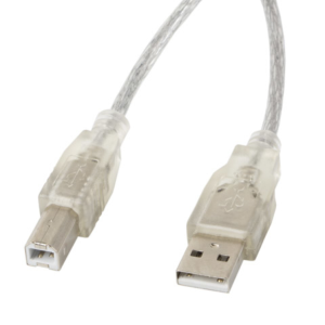 Lanberg CA-USBA-12CC-0050-TR cable USB USB 2.0 5 m USB B Transparente