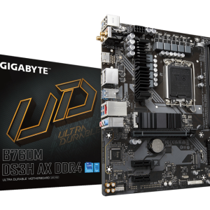 GIGABYTE B760M DS3H AX DDR4 Placa base - Soporta CPUs Intel Core de 14ª generación, VRM digital de 6+2+1 fases, hasta 5333MHz DDR4 (OC), 2xPCIe 4.0 M.2, Wi-Fi 6E, LAN de 2.5GbE, USB 3.2 Gen2