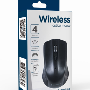 Gembird MUSW-4B-04 ratón Oficina Ambidextro RF inalámbrico Óptico 1600 DPI