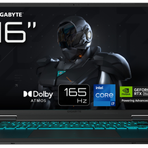GIGABYTE Gaming A16 CVH Portátil - 16" 165Hz WUXGA, Intel Core i7-13620H, NVIDIA RTX 5060, 32GB DDR5 5200MHz, 1 x SSD Gen4 de 1TB, DOS, Garantía de 2 años, Dolby Atmos, A16 CVHI3ES864SD