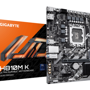 GIGABYTE H810M K Placa Base – Procesadores Intel Core Ultra (Serie 2), VRM de 3+1+2 fases, hasta 6400 MHz DDR5, 1 x M.2 PCIe 4.0, LAN 1 GbE, USB 3.2 Gen 1