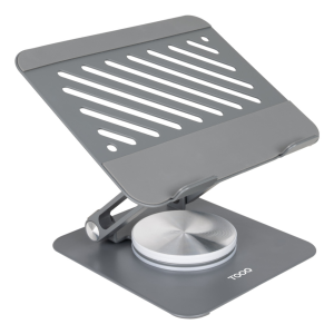 TooQ Soporte Elevador con rotación 360° y ajustable, para dispositivos de hasta 13”, Color Gris Oscuro