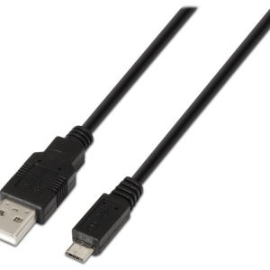 AISENS A101-0029 Cable USB 2.0 Micro-USB B 3m Negro - Alta Velocidad y Durabilidad