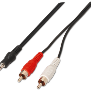 AISENS A128-0148 Cable de Audio 3 m 3,5mm a 2 x RCA Negro - Alta Calidad