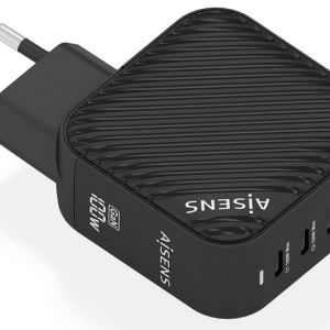 AISENS ASCH-100W4P029-BK Cargador Universal de Dispositivo Móvil con Carga Rápida y Corriente Alterna para Interior