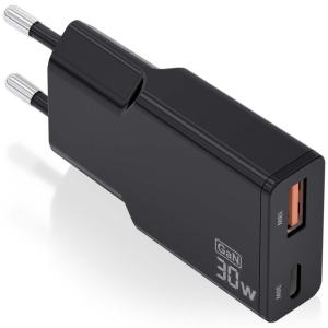 AISENS ASCH-30W2P047-BK cargador rápido universal para dispositivos móviles y portátiles negro