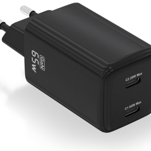 AISENS ASCH-65W2P040-BK Cargador Universal de Carga Rápida para Dispositivos Móviles