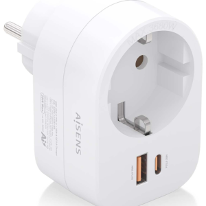 AISENS ASPS-1A1C06-W Cargador Universal Blanco con Carga Rápida para Dispositivos Móviles