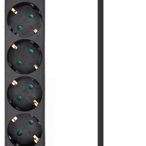 AISENS Base Múltiple 6 Tomas con Interruptor y Cable 3x1.5mm2, Negro 1.4m