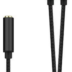 AISENS Cable Adaptador Audio Jack 3.5mm 4 Pines a 2x Jack 3.5mm 3 Pines, 25cm Negro