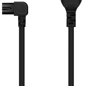 AISENS Cable de Alimentación Acodado Forma 8 CEE7/16/M-C7/H Negro 1.8M