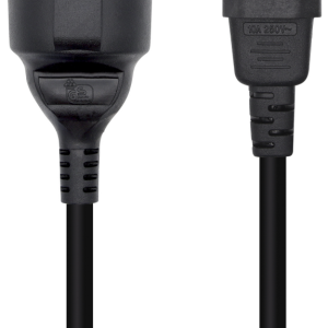 AISENS Cable de Alimentación 16A C14 a CEE7/H 25cm - Alta Calidad y Seguridad