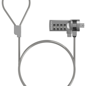 AISENS Cable de Seguridad con Cerradura de Combinación 1.5M para Ordenador, Monitor y Portátil