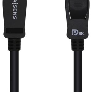 AISENS Cable Displayport V1.4 8K@60Hz DP/M-DP/M 2m Negro Certificado