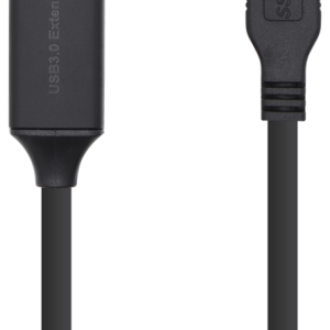 AISENS Cable USB 3.0 Prolongador 15m con Amplificador y Alimentación Tipo A/M-A/H Negro