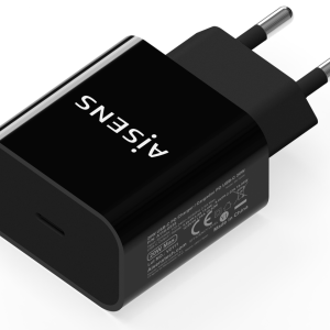 AISENS Cargador USB-C PD3.0 20W Negro - Carga Rápida y Segura
