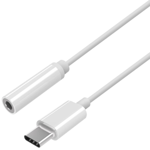 AISENS Conversor USB-C a Audio 3.5mm Blanco 15cm Estilo Apple