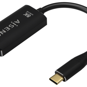 AISENS Conversor USB-C a DisplayPort 8K@60Hz de Aluminio, Negro, 15cm