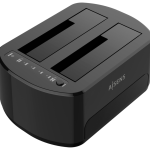 AISENS Estación Docking Doble Bahía SATA 2.5/3.5 USB 3.0/3.1 Gen1 con Clonación - Negra
