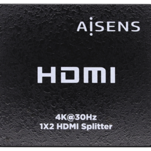 AISENS HDMI Duplicador 4K@30Hz 1x2 con Alimentación - Negro, Alta Definición y Confiabilidad