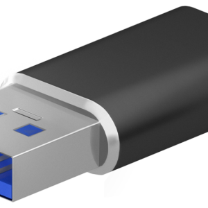 AISENS Mini Adaptador USB-C a USB 3.2 Gen2 / USB 2.0 3A Negro, Compacto y Rápido