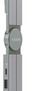AISENS Soporte de Sobremesa Ajustable 4 en 1 con USB-C para Portátil y Tablet, Gris