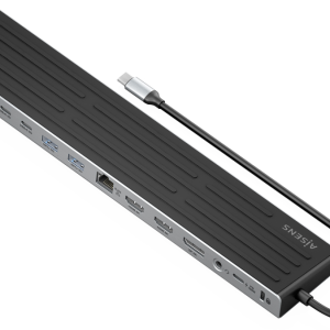 AISENS USB-C Dock 13 en 1 con HDMI, DisplayPort, RJ45 y más - Estación de conexión completa