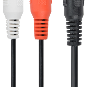 Cable de audio Gembird 1.5m 3.5mm a 2xRCA Negro con conectores Rojo y Blanco