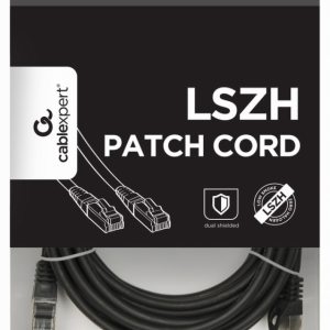 Cable de red Gembird PP6A-LSZHCU-BK-5M Cat6a Negro S/FTP (S-STP) 5m